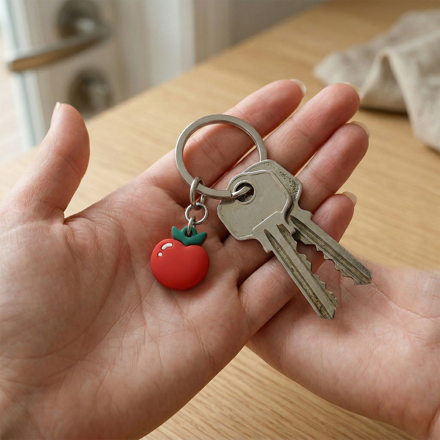 Cute Red Apple Shape Bag Charm Keychain Set (10 Pc)