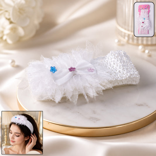Wukusy cute soft elastic floral baby headband with stretchable design, perfect for infants and toddlers.
