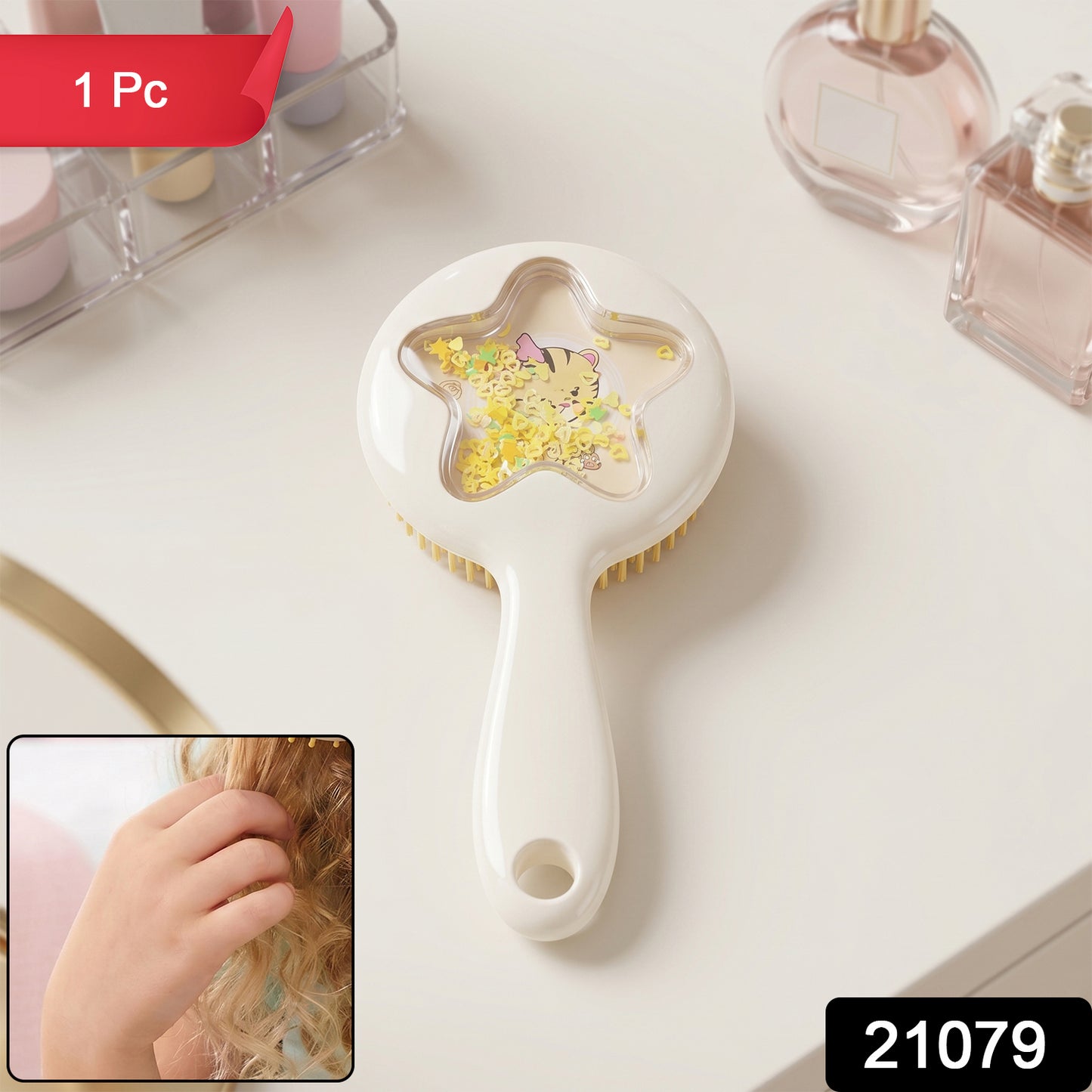 Cute Star Design Kids Hair Brush Soft Bristle Detangling Hair Comb (1 Pc)