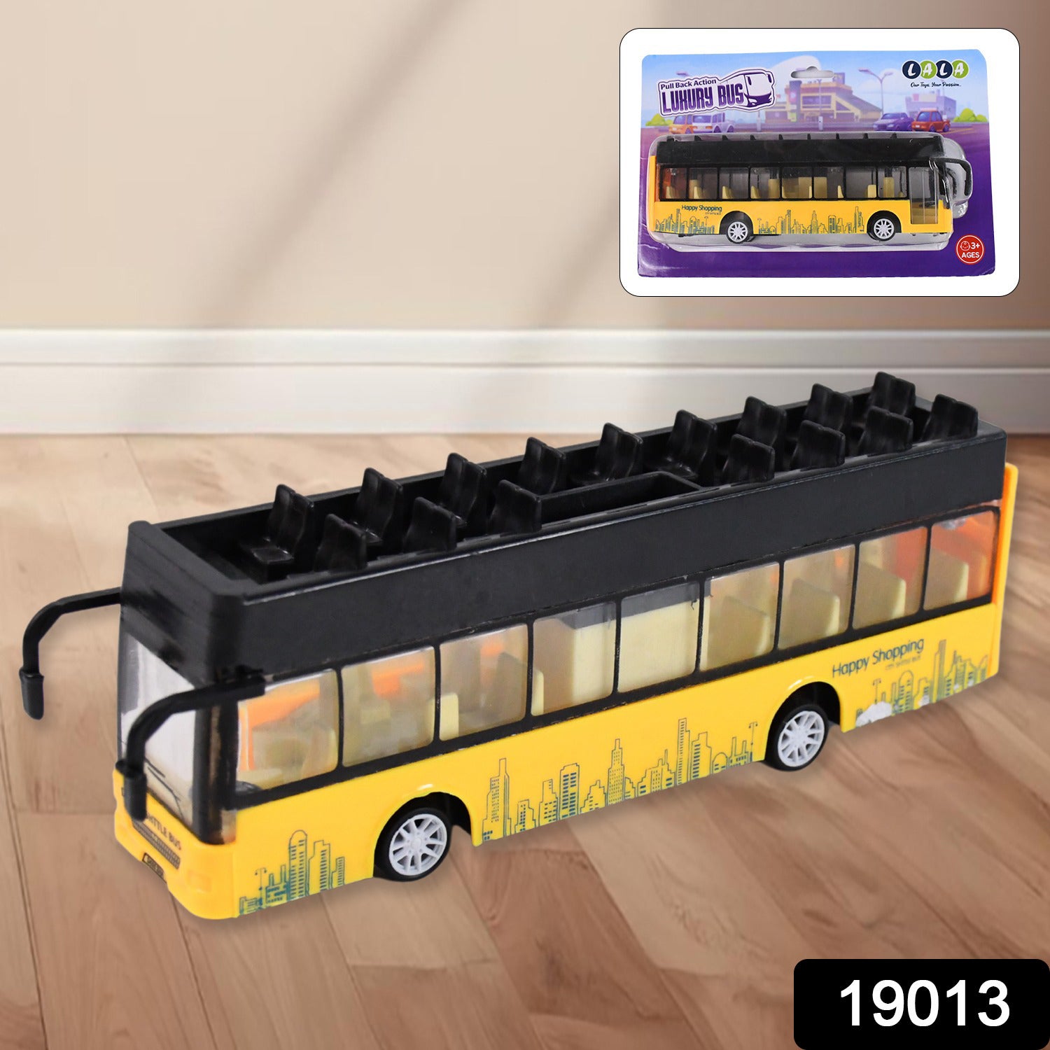 Die-cast alloy London double-decker sightseeing bus by Wukusy, detailed model of iconic red double-decker bus for display or collection.
