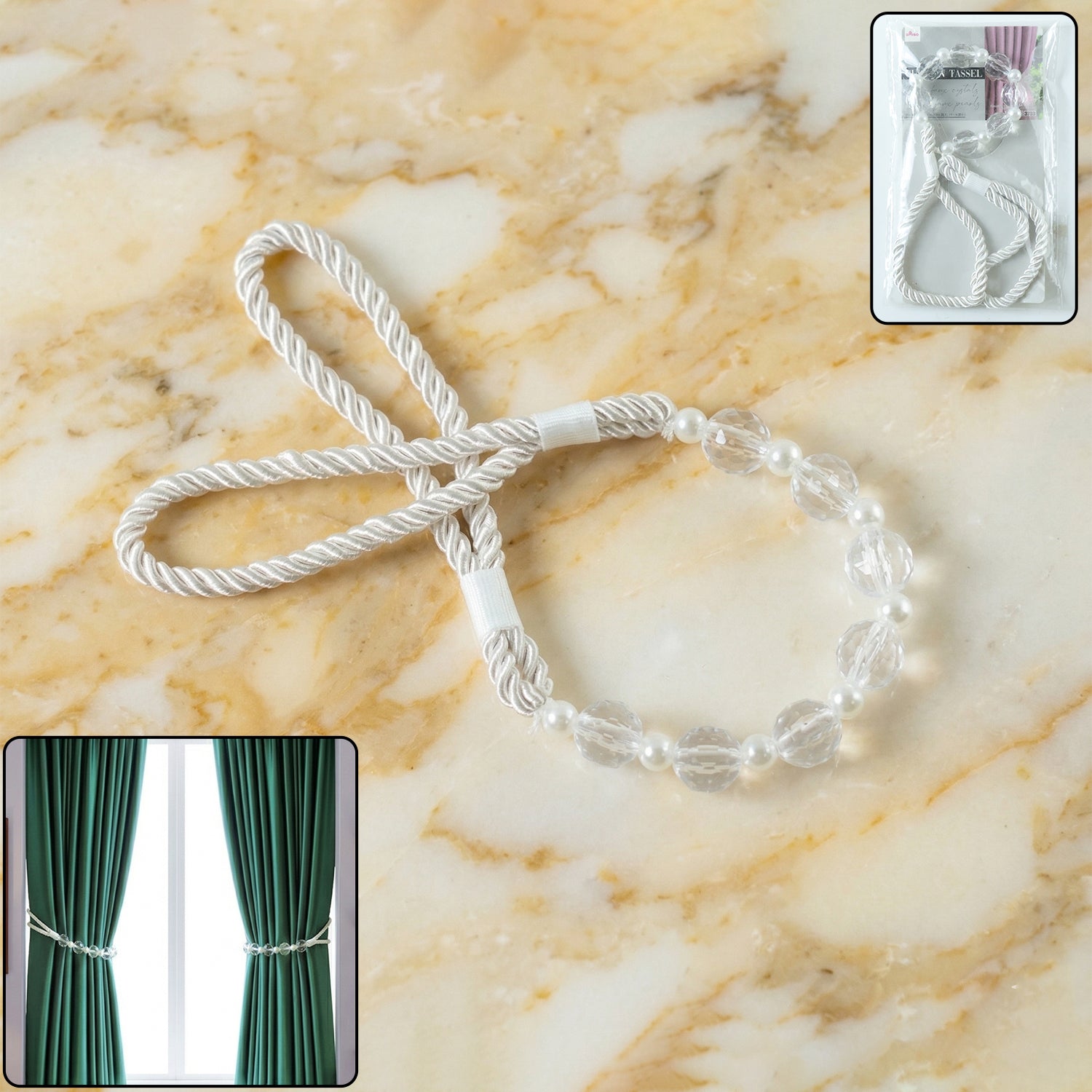 Elegant decorative curtain tieback rope by Wukusy, showcasing intricate design and soft fabric for stylish window dressing.