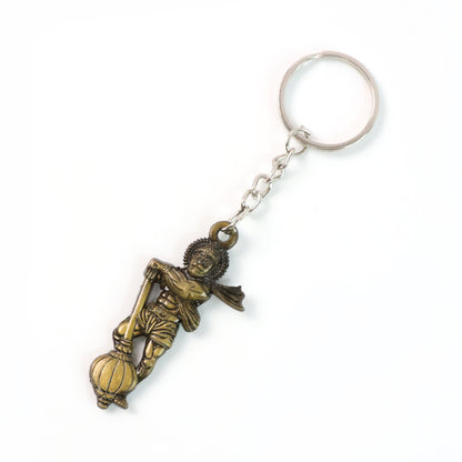 Elegant Lord Hanuman metal keychain by Wukusy, featuring detailed Hanuman figure on a durable metal keyring.