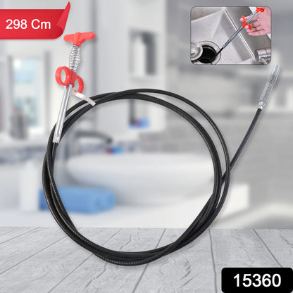 Flexible Spring Drain Cleaning Tool With Hand Grip (1 Pc  298 Cm)