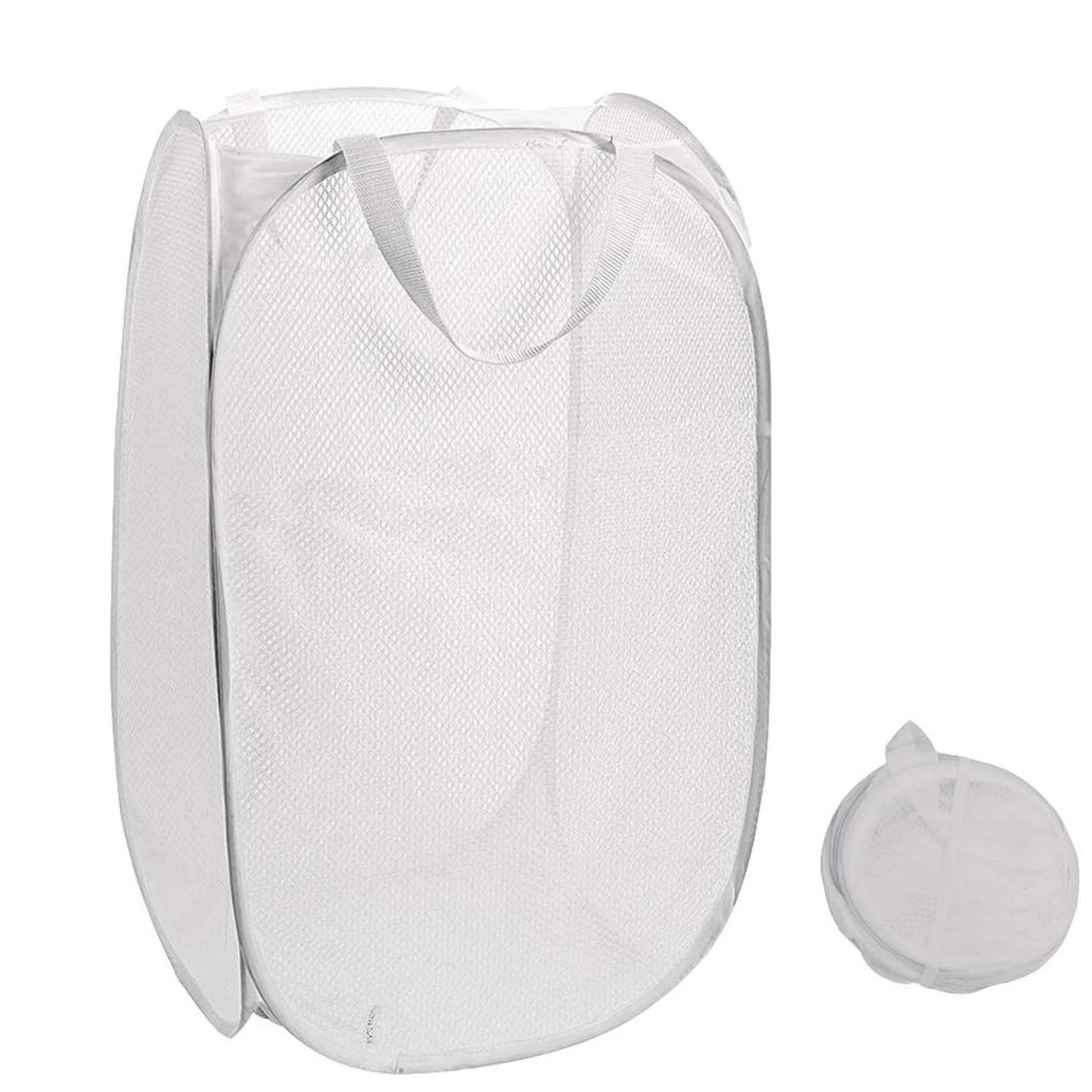 Foldable Laundry Basket Fabric Mesh Clothes Hamper Bag (1 Pc33x33x54cm)