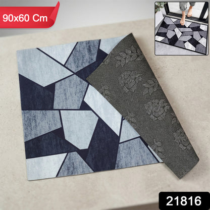 Geometric Anti Slip Door Floor Mat (1 Pc 90x60 Cm)