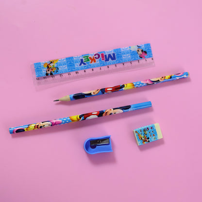 Kids 5 In 1 Stationery Kit With Cartoon Style Carry Bag