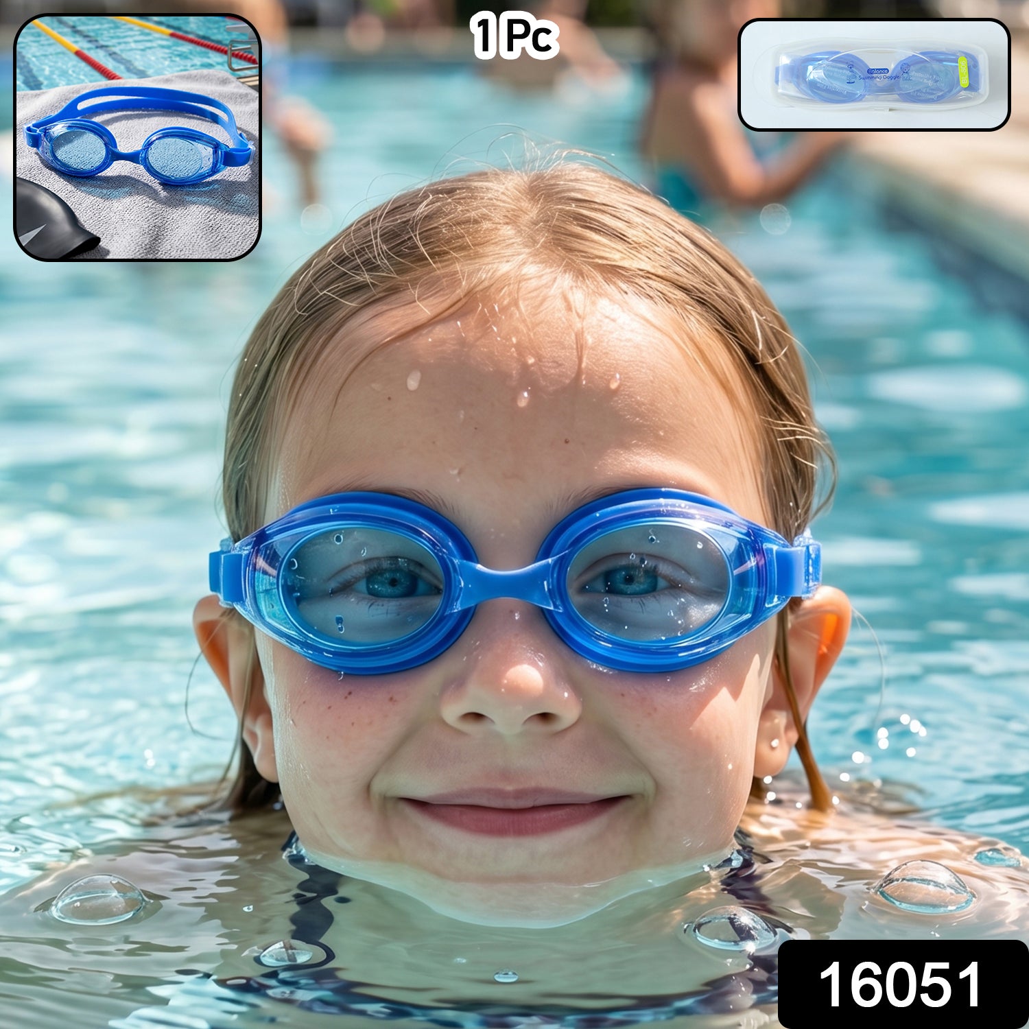 Kids Premium Swimming Goggles With Crystal Clear Lens And Secure Fit  1 Pc