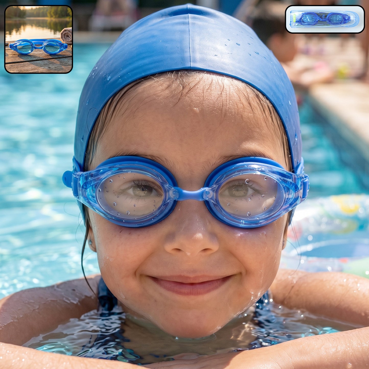 Kids Professional Style Swimming Goggles With Anti-fog  1 Pc