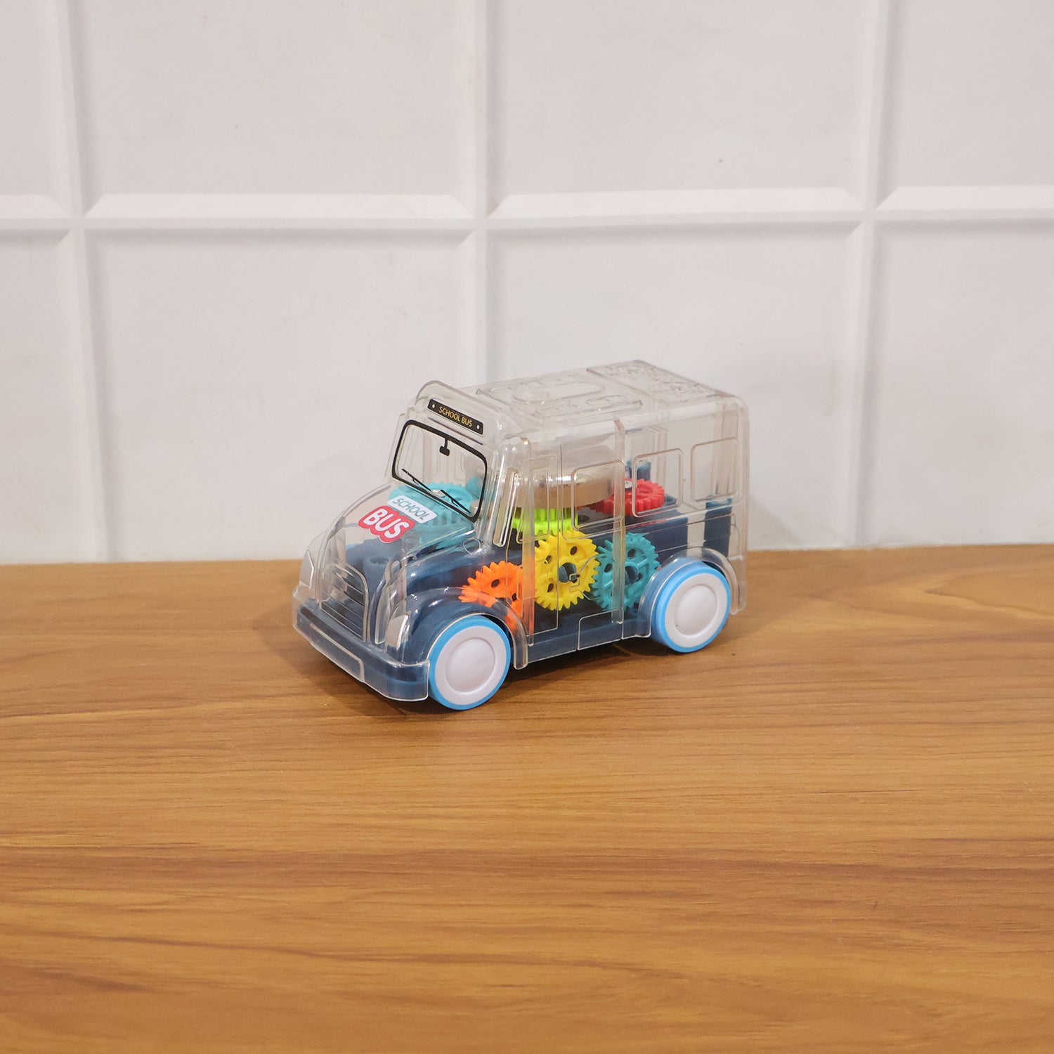 Kids Transparent Musical Light-up School Bus Toy (1 Pc)