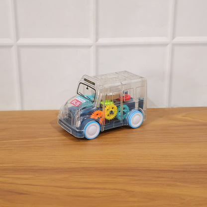 Kids Transparent Musical Light-up School Bus Toy (1 Pc)