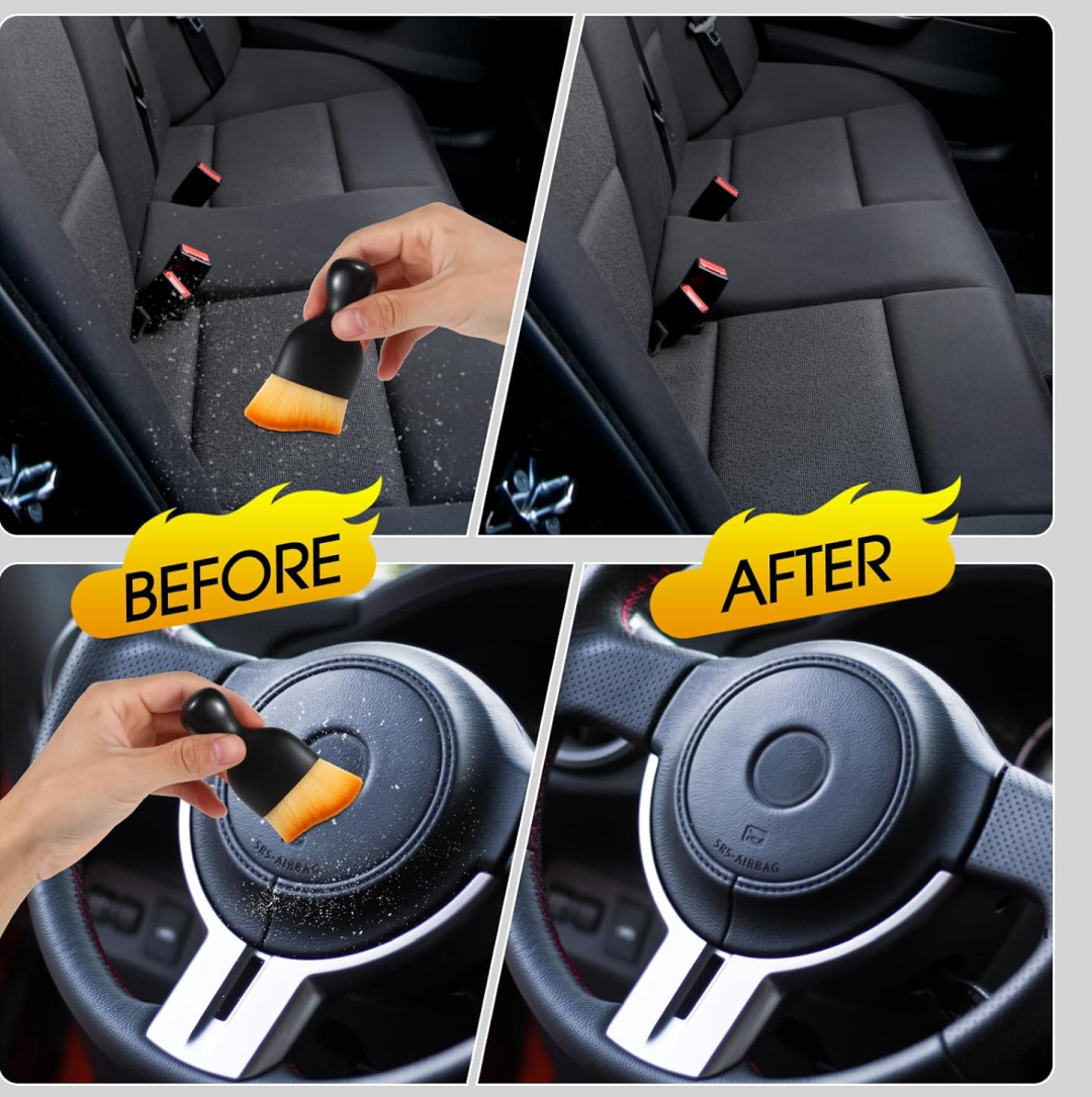 Wukusy mini car interior cleaning soft brush for dusting and cleaning car surfaces, compact and gentle for detailed interior care.
