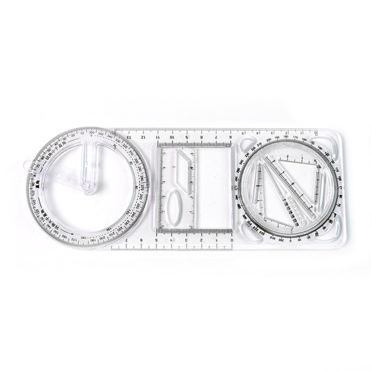 Wukusy multi-functional geometry drawing tool, 1 piece, with various rulers and compass features for precise technical drawing.