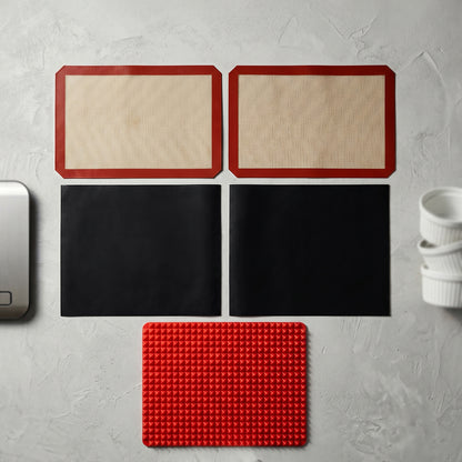 Multipurpose Non-stick Silicone Baking Mat Set (5 Pc)
