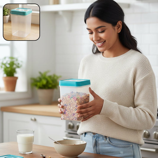 Wukusy plastic smart seal food storage container, 1200 ml, with secure lid for fresh food storage and organization.