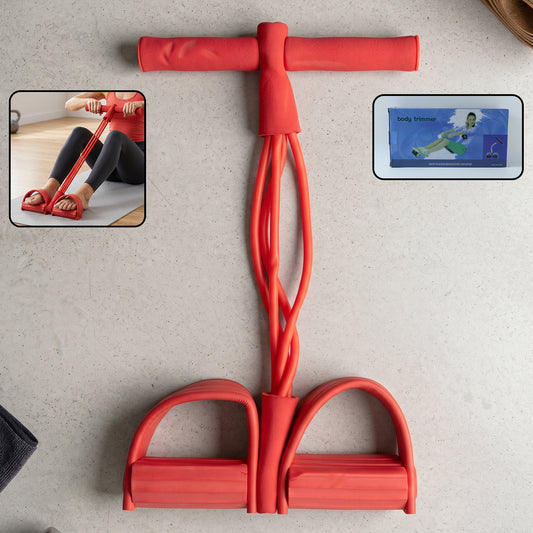 Portable Pull Rope Resistance Exerciser With Foot Pedal Support (1 Pc)