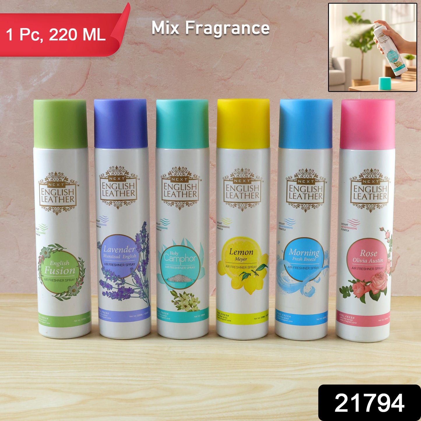 Premium Air Freshener Spray Mix Fragrance (1 Pc 220ml)