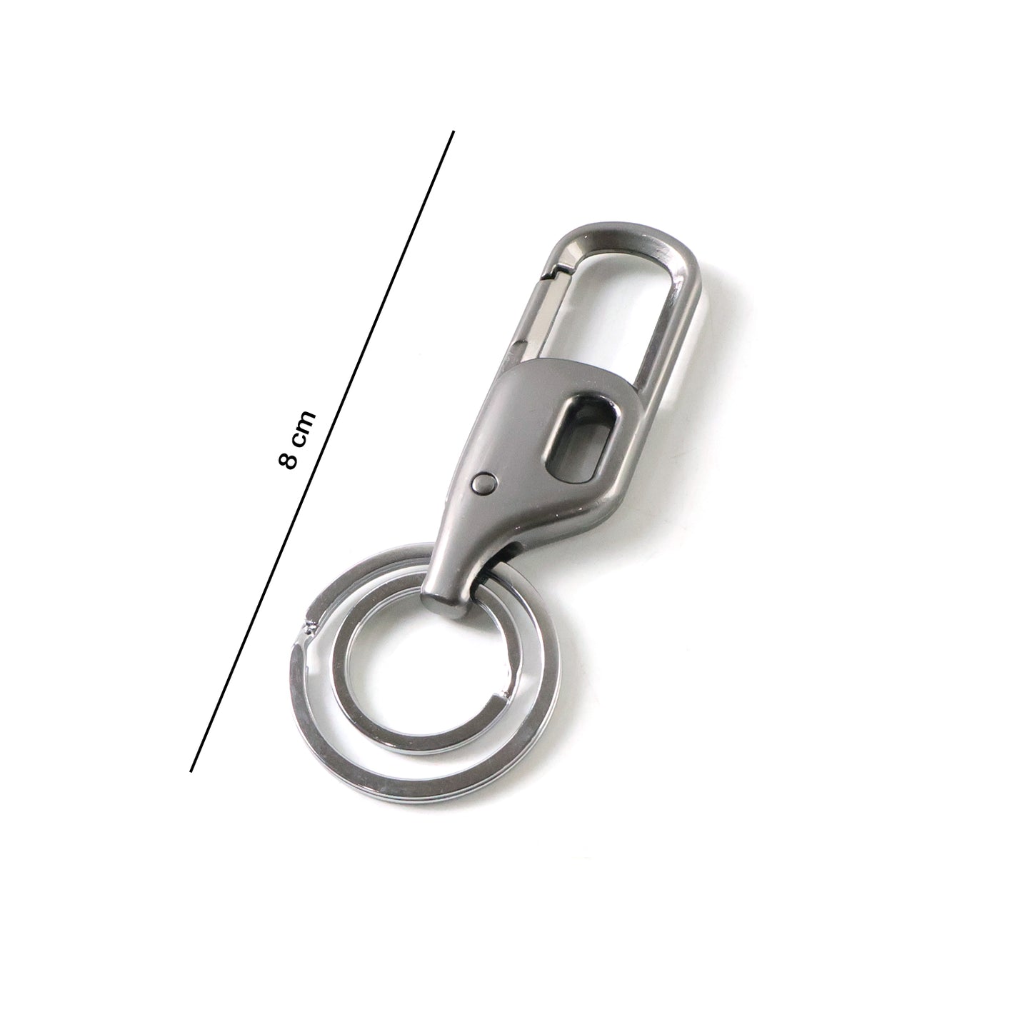 Premium Heavy Duty Push Lock Metal Keychain With Dual Ring (1 Pc)