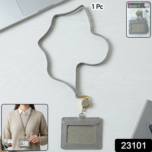 Premium Id Card Holder With Adjustable Neck Strap (1 Pc)