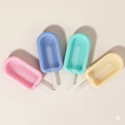 Premium Silicone Ice Cream Popsicle Mold Set 4 Pc