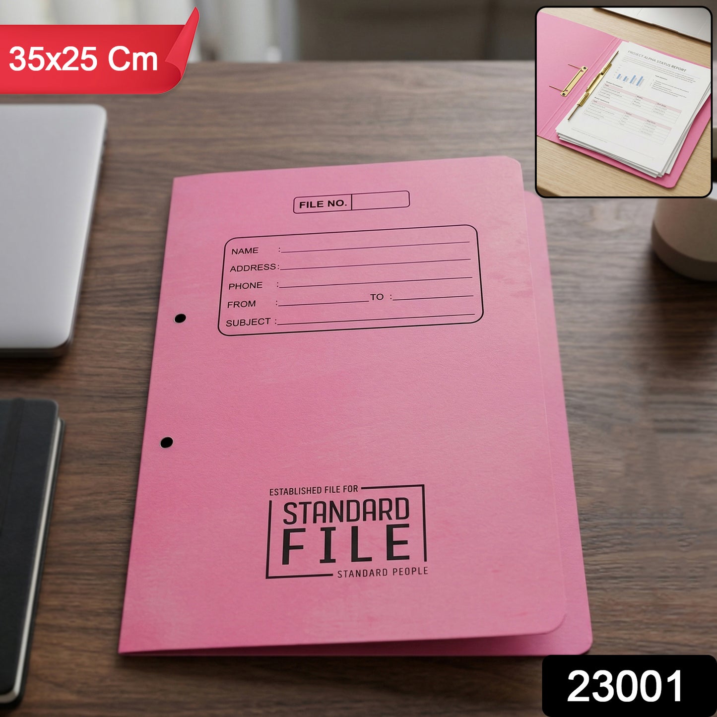 Wukusy premium spring file folder with metal clip, 35x25 cm office document holder for organized paper storage.