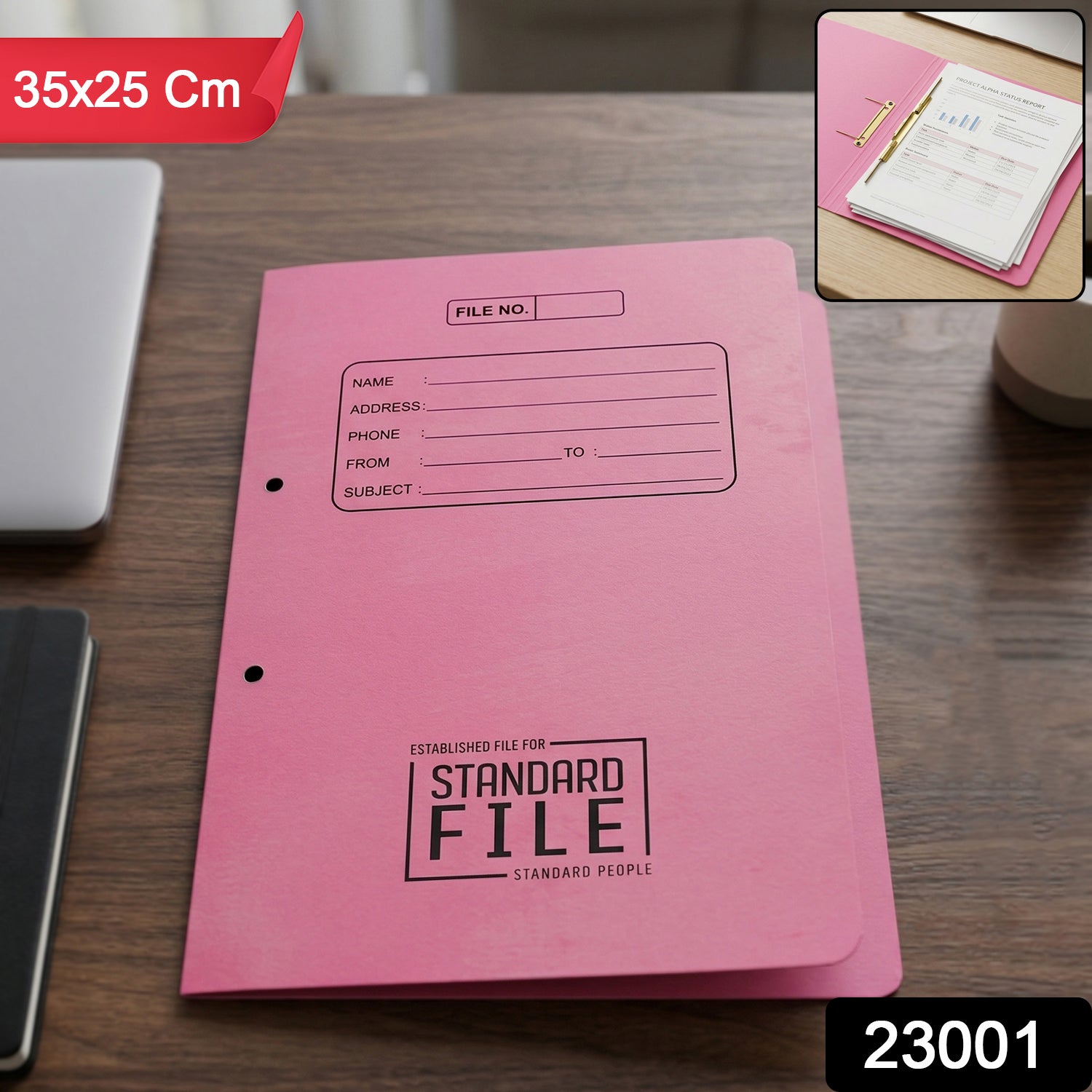 Wukusy premium spring file folder with metal clip, 35x25 cm office document holder for organized paper storage.