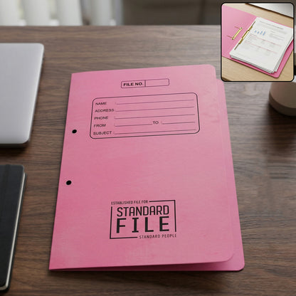 Wukusy Premium Spring File Folder, 35x25 cm, office document holder with metal clip for organizing papers.