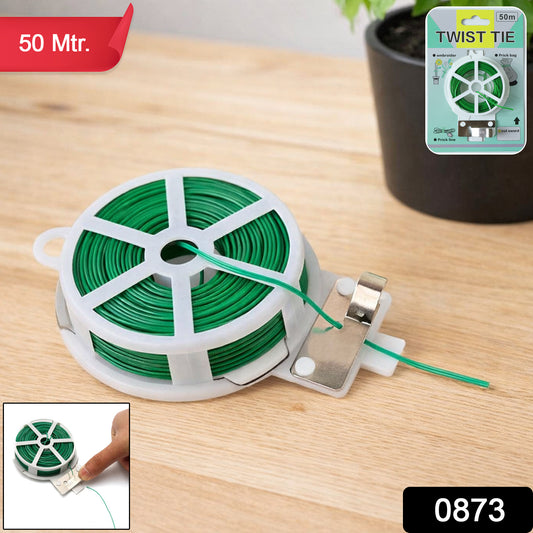 Reusable Green Twist Tie Roll (50 Meter Length)