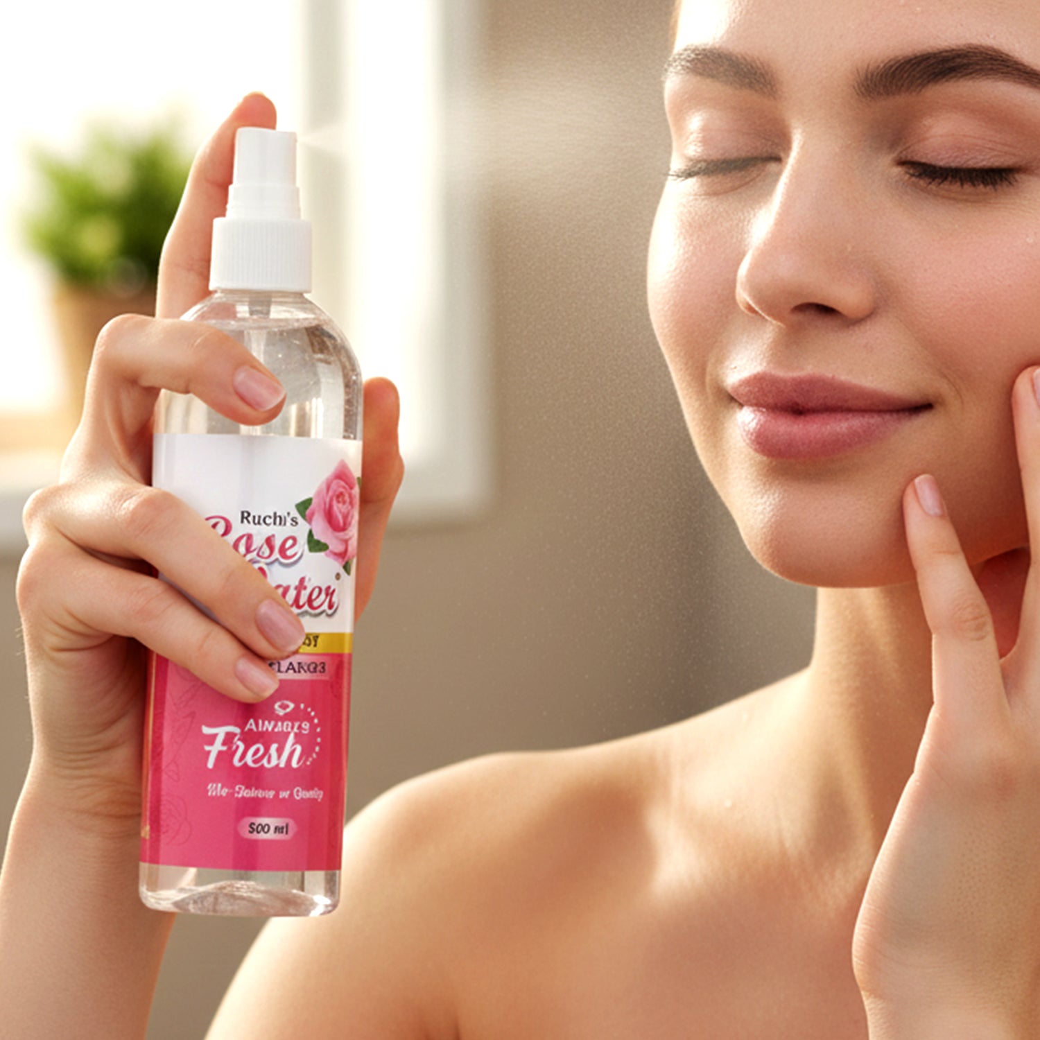 Rose Water Face Cleanser Spray Bottle (1 Pc 500 Ml)