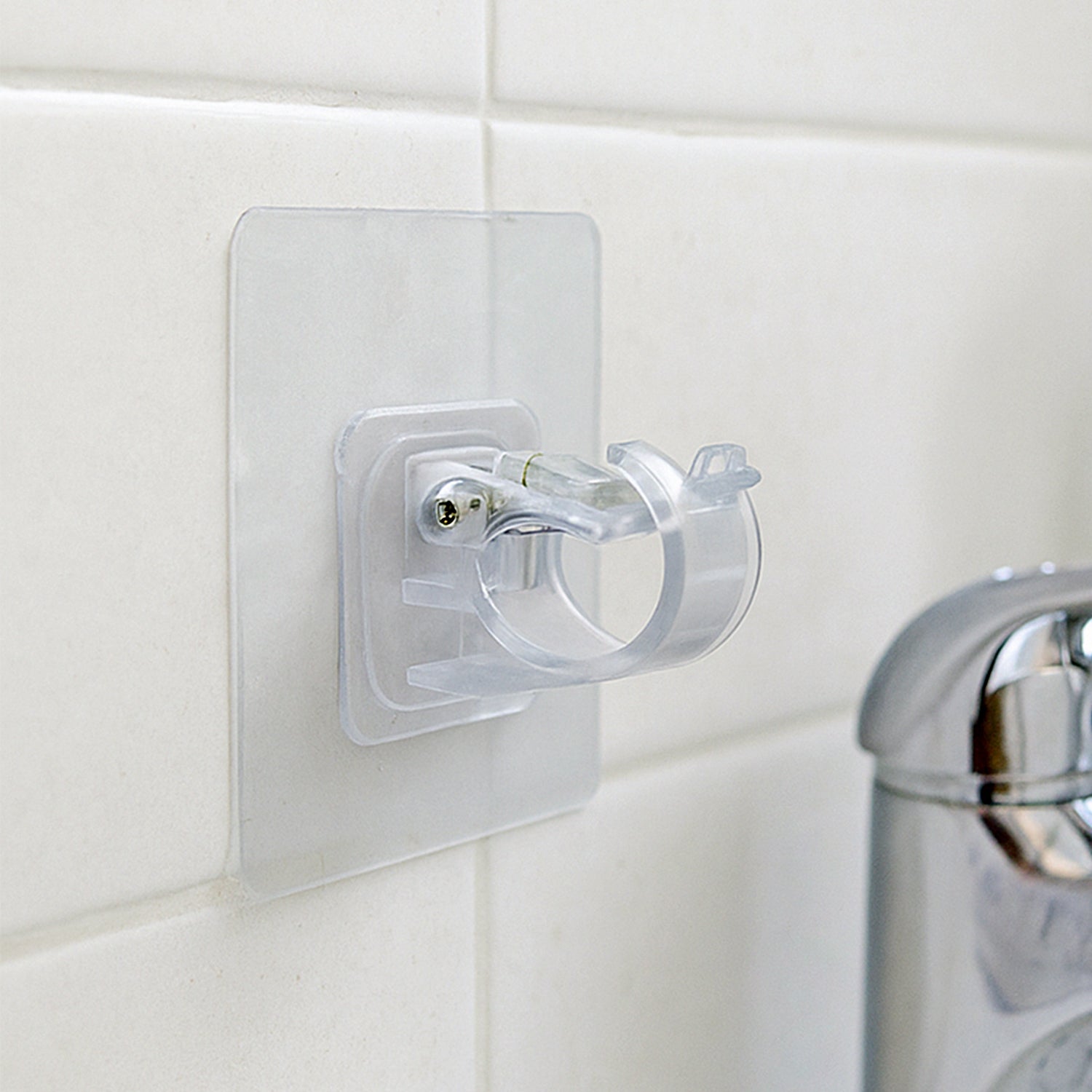 Self-adhesive Transparent Wall Hook Holder Clip (1 Pc)