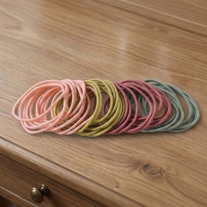 Soft Stretchable Elastic Hair Bands Rubber Hair Ties Set 40 Pc