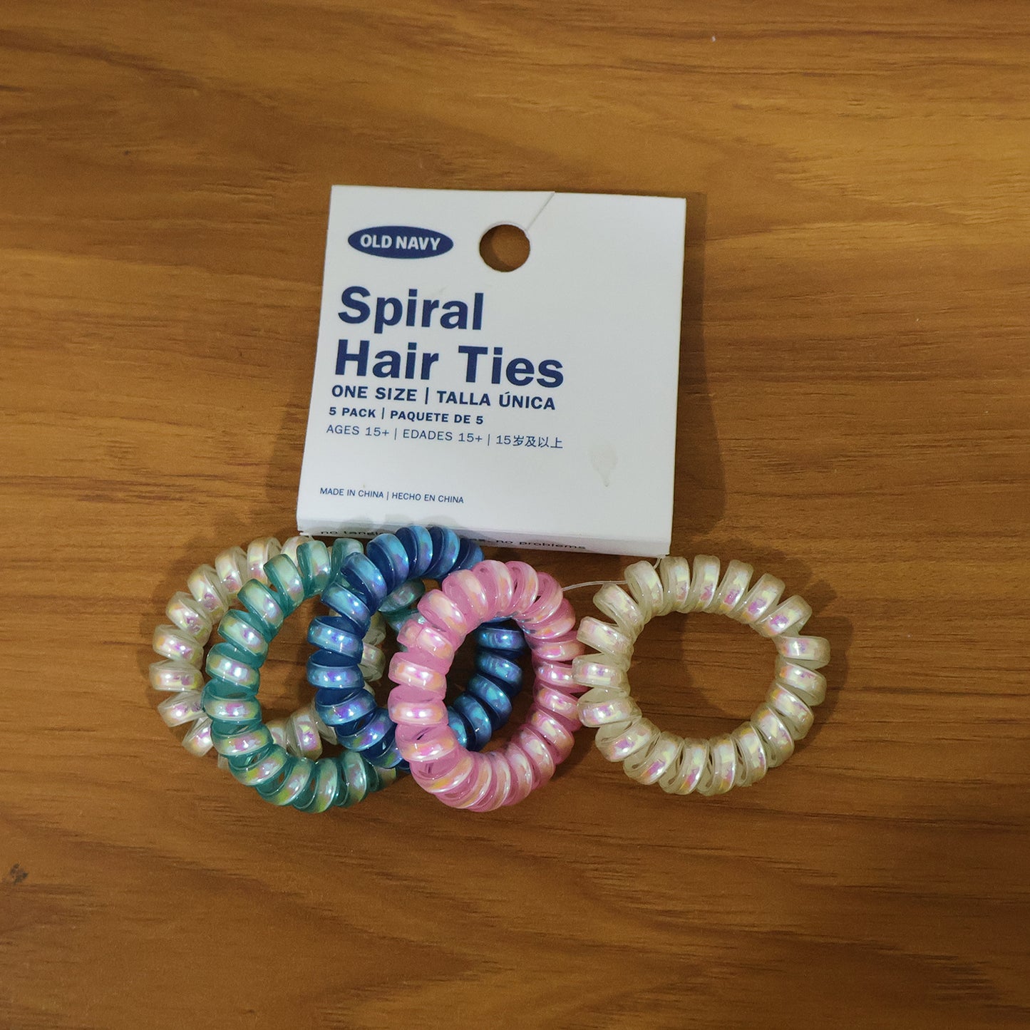 Soft Stretchable Telephone Wire Style Hair Bands Set (5 Pc Mix Color)