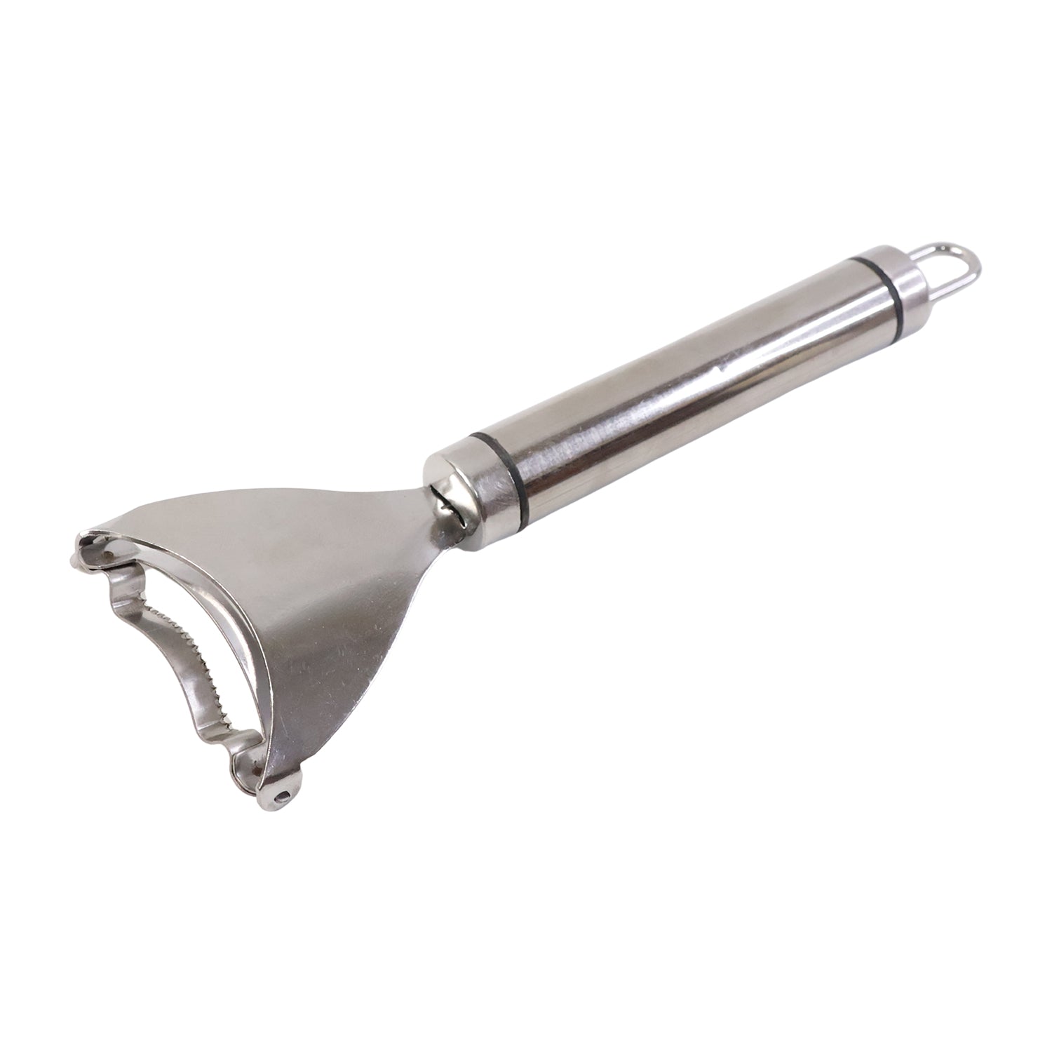 Wukusy stainless steel fruit and vegetable peeler with serrated blade, 1-piece, suitable for peeling fruits and vegetables efficiently.