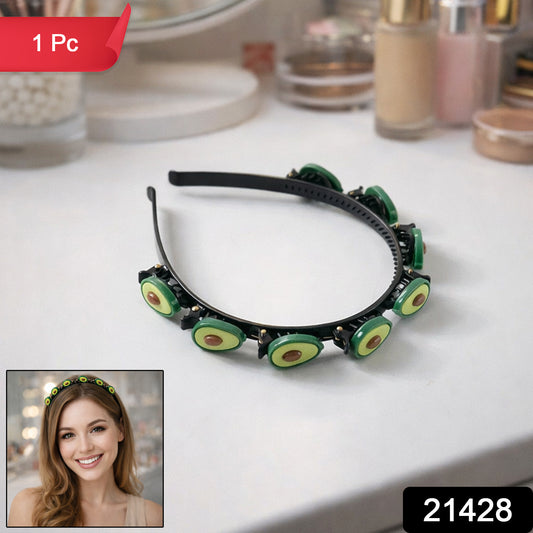 Wukusy decorative hair band with cute fruit design, stylish accessory for girls, featuring colorful fruit patterns and elastic band.