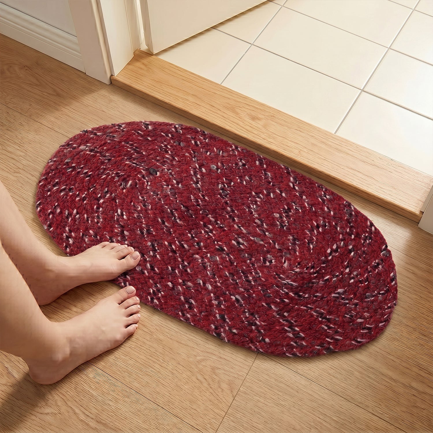 Stylish Oval Floor Mat  (1 Pc 50x30 Cm)