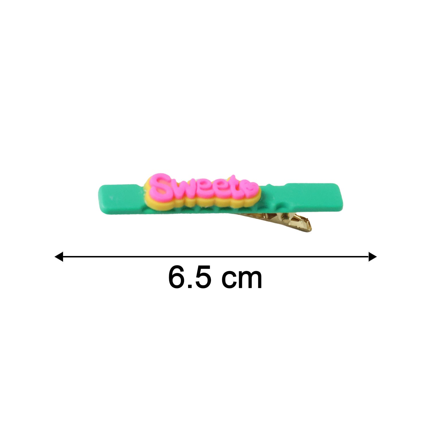 Set of four Wukusy decorative hair clips with sweet text designs, perfect for adding a charming touch to hairstyles.