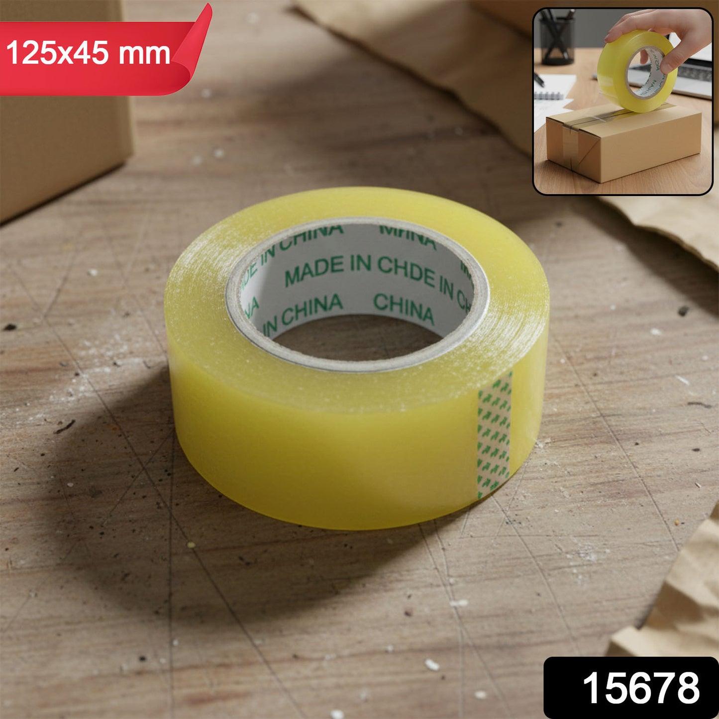 Transparent Packaging Adhesive Tape Roll 125 X 45 Mm