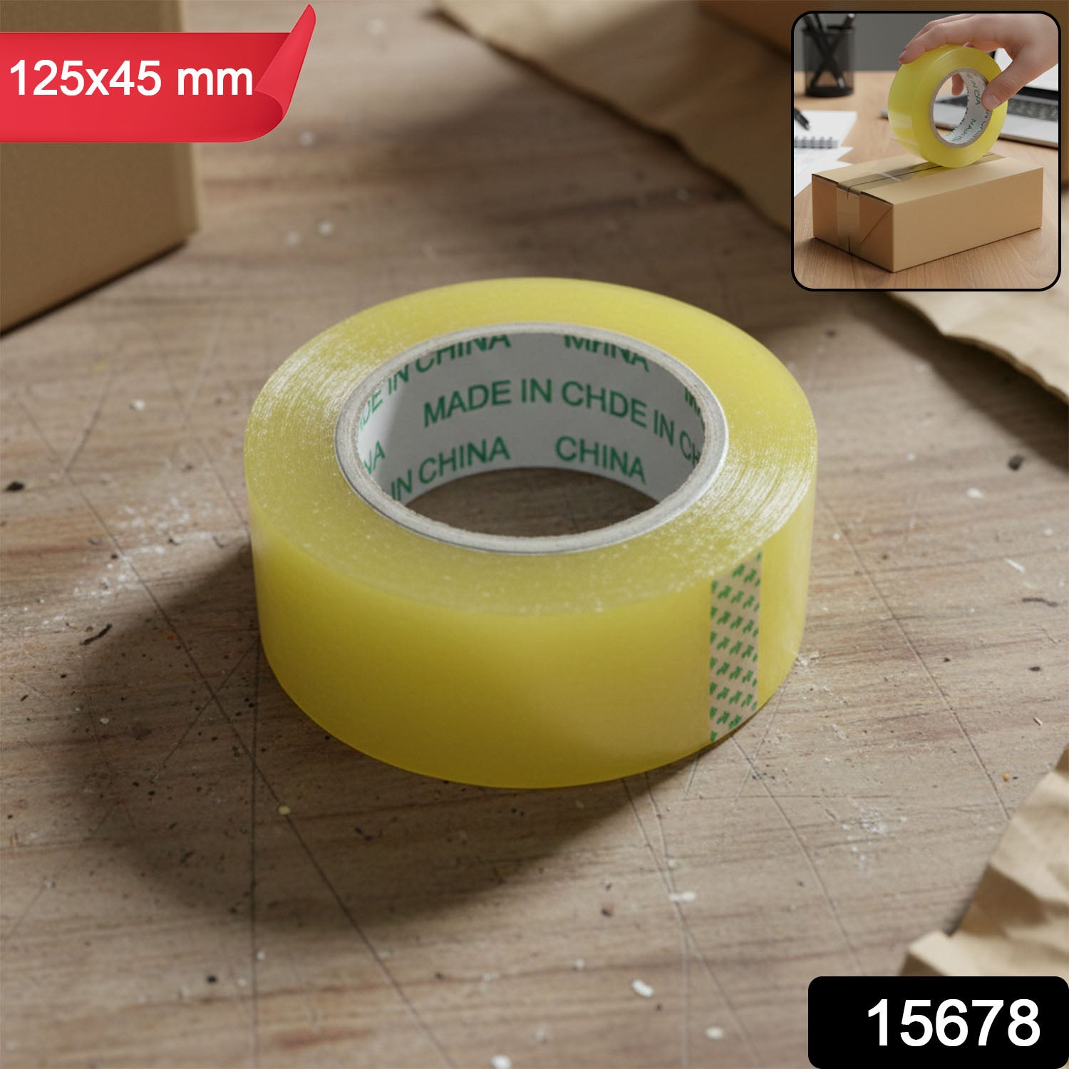 Transparent Packaging Adhesive Tape Roll 125 X 45 Mm