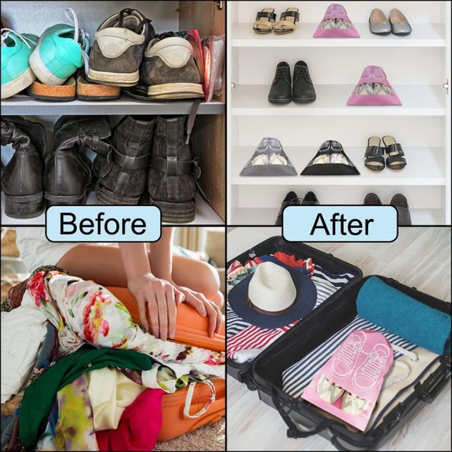 Wukusy travel portable shoe storage bag, lightweight and compact for organizing shoes on the go.