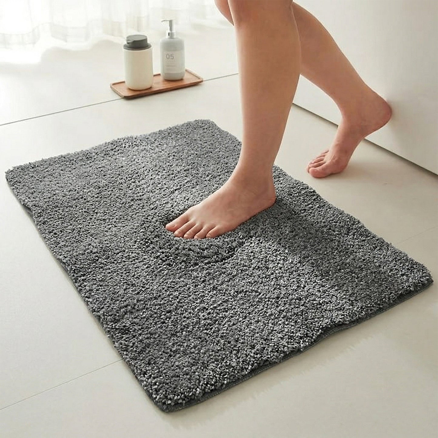 Ultra Soft Anti Slip Bathroom Floor Mat (1 Pc 100x99 Cm)
