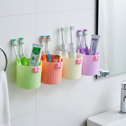 Wall Mounted Bathroom Toothbrush Holder Set (4 Pc Set)