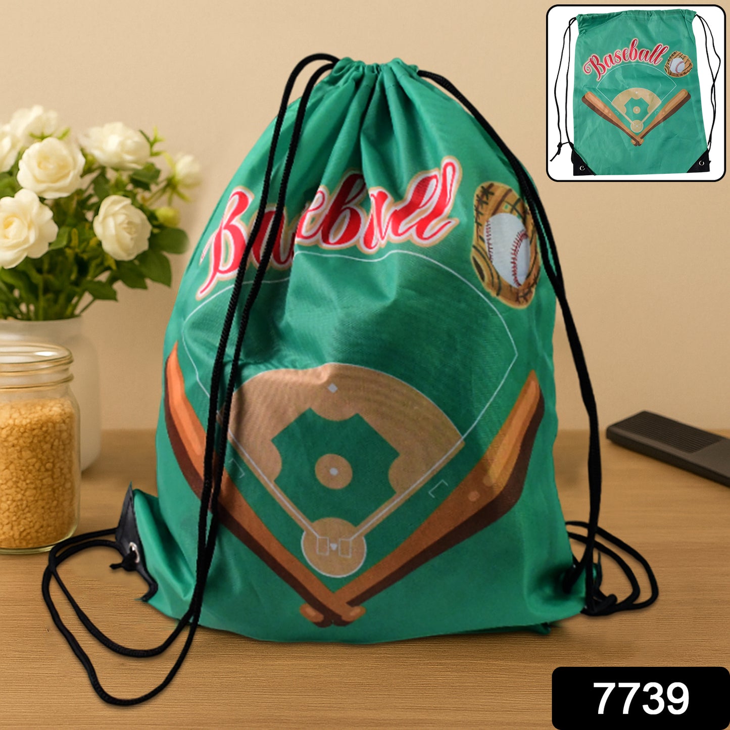 Water-resistant Nylon Drawstring Backpack Bag (1 Pc)