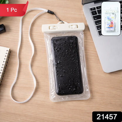 White Waterproof Phone Pouch Bag Mobile Cover (1 Pc)