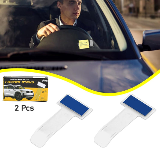 Wukusy windscreen cardholder and Fastag stand set, transparent ticket holders for car use, includes two pieces.