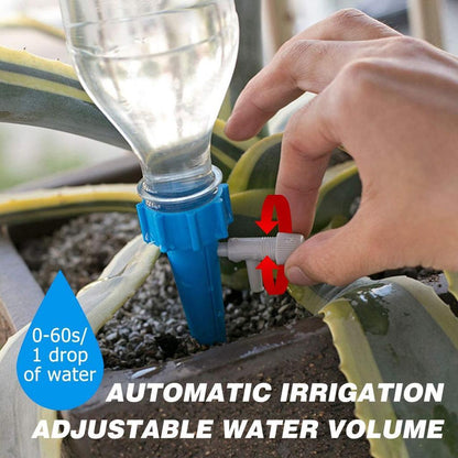 Wukusy drip irrigation kit for home garden with self-watering spikes for plants, designed for efficient garden watering.