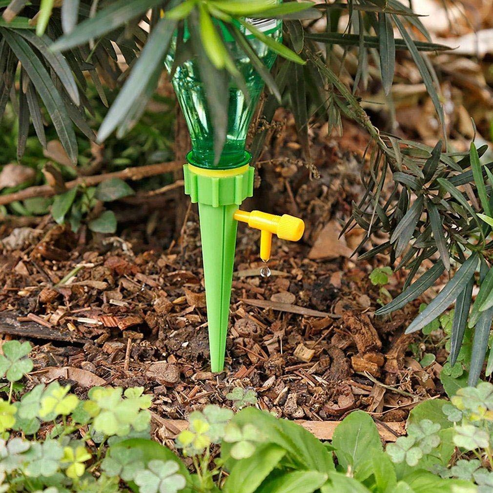 Wukusy garden drip irrigation kit with self-watering spikes for home plants, ideal for efficient watering and garden care.