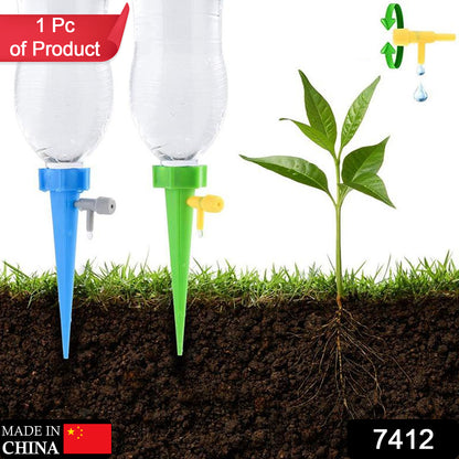 Wukusy garden plant watering spike with adjustable valve, self-watering water dripper for plants, slow release control, 1 piece