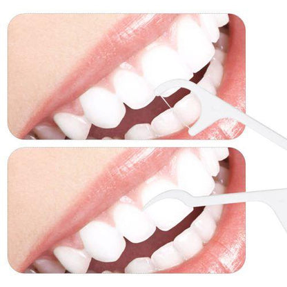 Wukusy 1096 Oral Care Dental Floss Toothpick Sticks for dental hygiene, shown in a close-up image of the product.