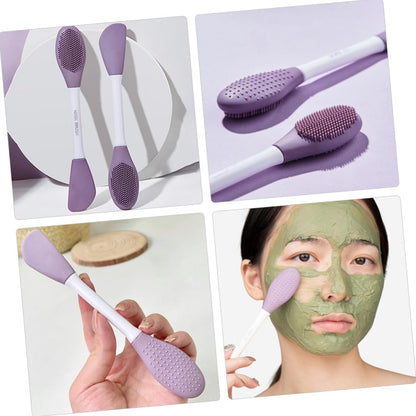 Wukusy double-headed silicone mask brush for face cleansing, mud mask application, and facial scrubbing in health and beauty.