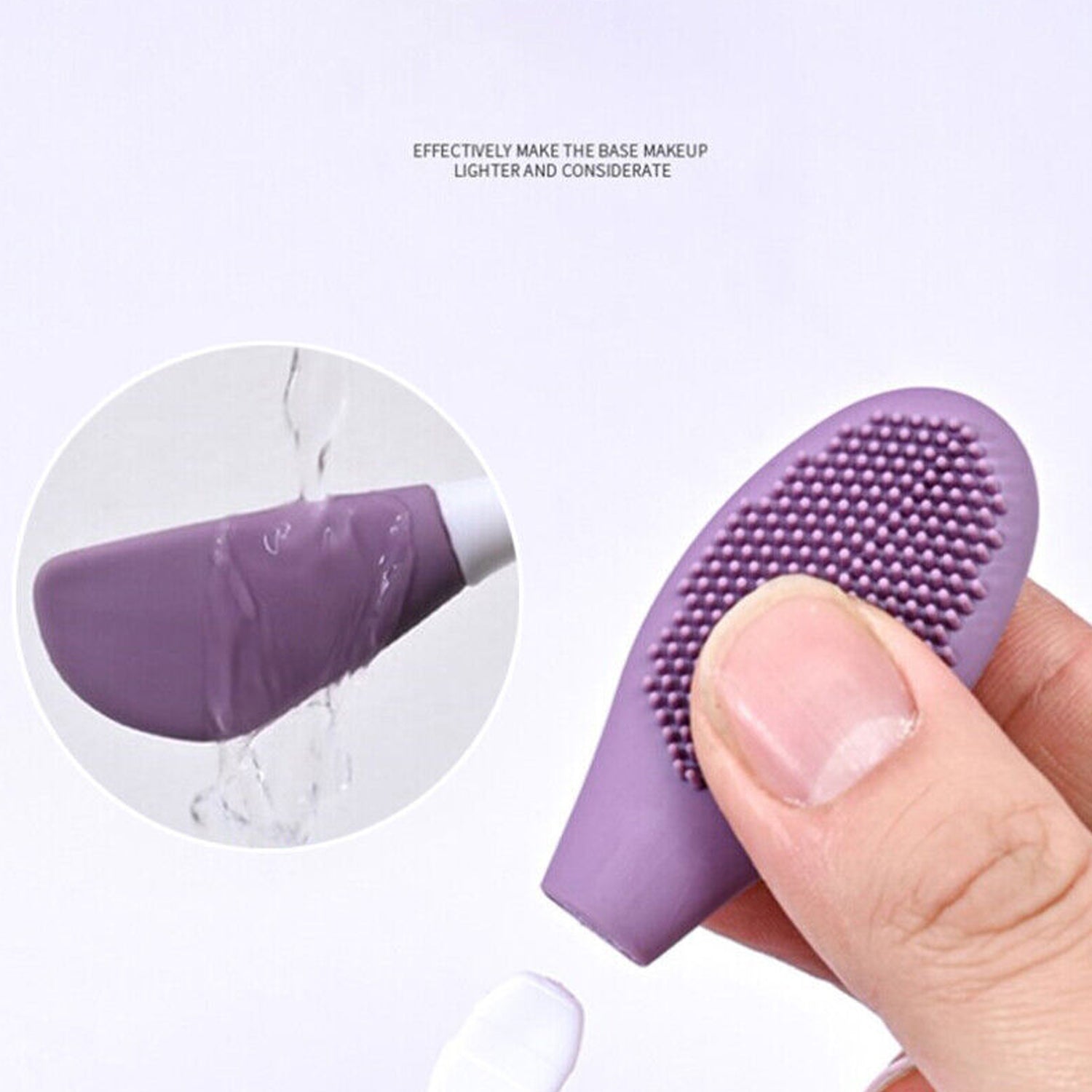 Double-headed silicone mask brush from Wukusy, used for facial cleansing, mud mask application, and skin exfoliation.