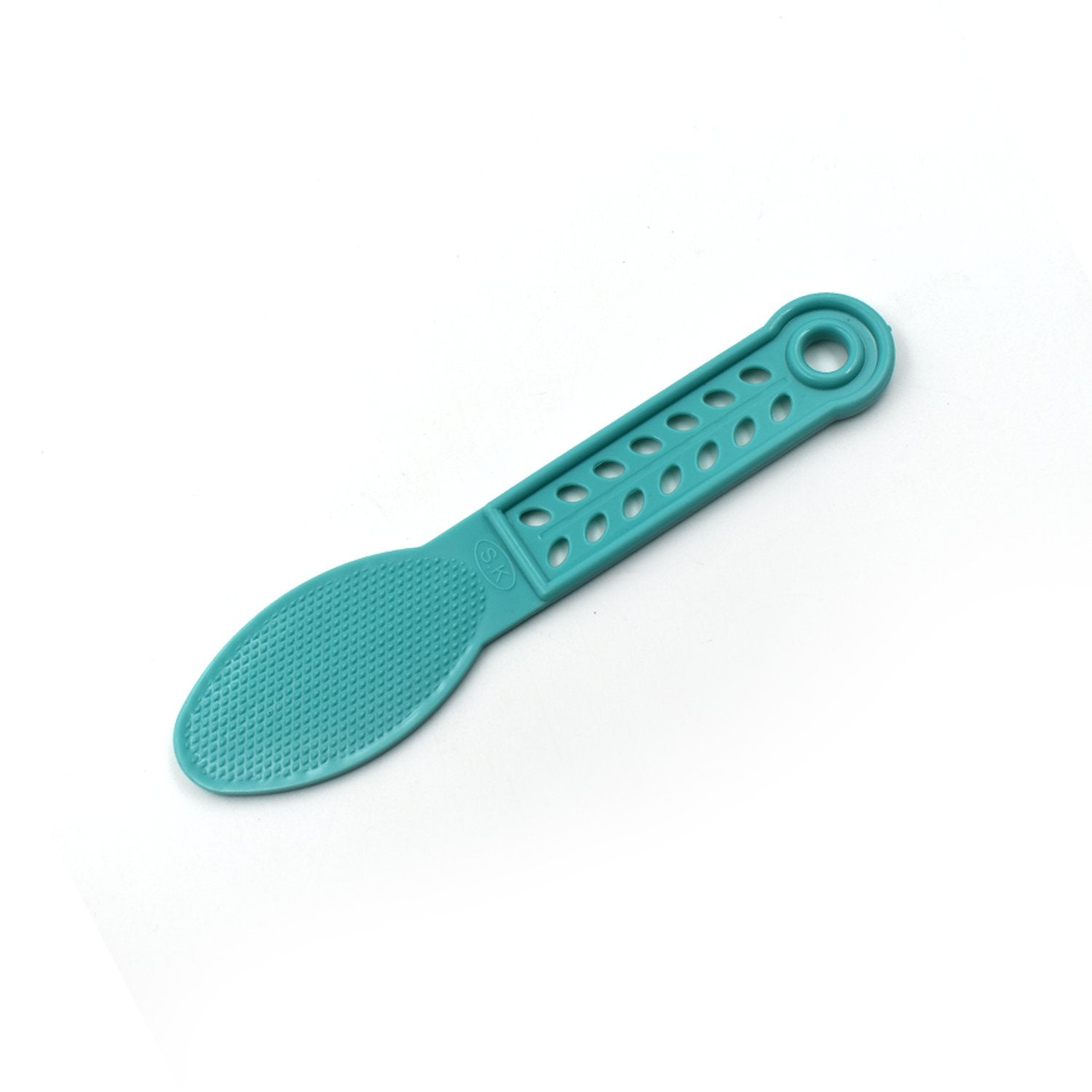 Wukusy plastic foot scrubber for pedicure, foot care tool with textured surface for exfoliating and cleaning feet.